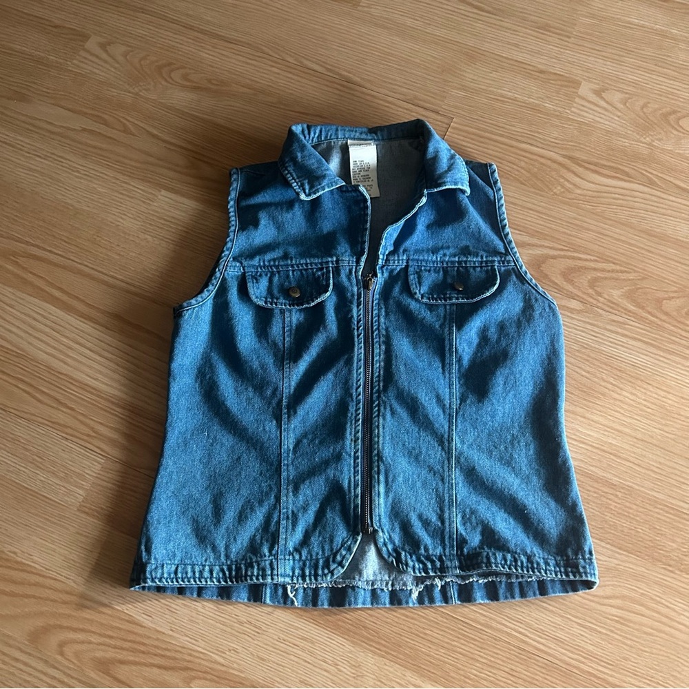 Vintage MIXIT 90s Denim Collared Zipped Vest Top